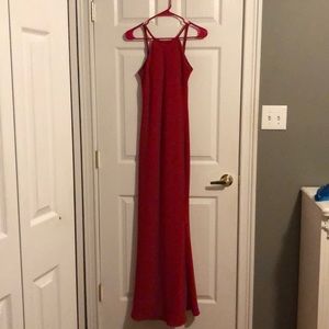 Calvin Klein Open Back Halter Gown